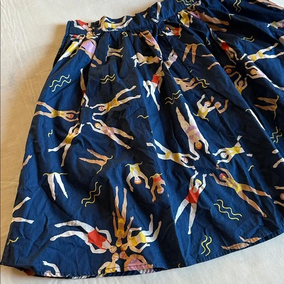 ModCloth Women's Synchronized Swimmers 100% Cotton Skirt with Pockets - Picture 7 of 14